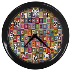 Artwork By Patrick-pattern-33 Wall Clocks (black) by ArtworkByPatrick