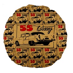 55 Chevy Large 18  Premium Round Cushions by ArtworkByPatrick