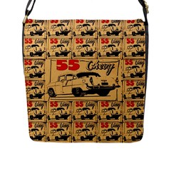 55 Chevy Flap Messenger Bag (l)  by ArtworkByPatrick