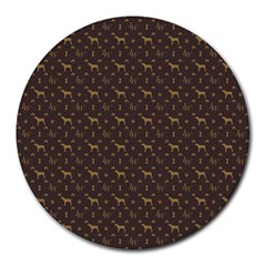 Louis Weim Luxury Dog Attire Round Mousepads by PodArtist