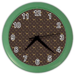 Louis Weim Luxury Dog Attire Color Wall Clocks by PodArtist