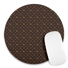 Louis Dachshund  Luxury Dog Attire Round Mousepads by PodArtist