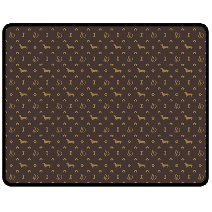 Louis Dachshund  Luxury Dog Attire Fleece Blanket (Medium) 