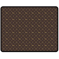 Louis Dachshund  Luxury Dog Attire Double Sided Fleece Blanket (Medium) 