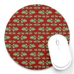 Tropical Stylized Floral Pattern Round Mousepads by dflcprints