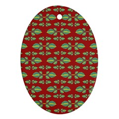 Tropical Stylized Floral Pattern Ornament (oval) by dflcprints