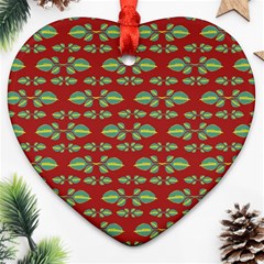 Tropical Stylized Floral Pattern Ornament (heart) by dflcprints