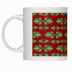 Tropical Stylized Floral Pattern White Mugs by dflcprints