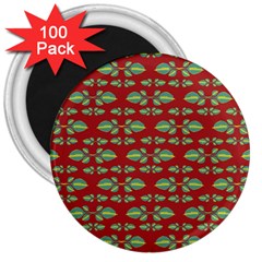 Tropical Stylized Floral Pattern 3  Magnets (100 Pack) by dflcprints