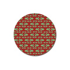 Tropical Stylized Floral Pattern Magnet 3  (round) by dflcprints