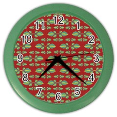 Tropical Stylized Floral Pattern Color Wall Clocks by dflcprints