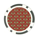 Tropical Stylized Floral Pattern Poker Chip Card Guard Front