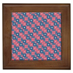 Squares And Circles Motif Geometric Pattern Framed Tiles by dflcprints