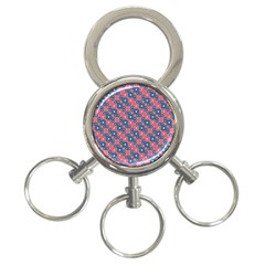 Squares And Circles Motif Geometric Pattern 3-ring Key Chains by dflcprints