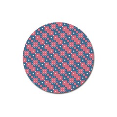 Squares And Circles Motif Geometric Pattern Magnet 3  (round) by dflcprints