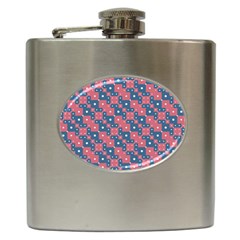 Squares And Circles Motif Geometric Pattern Hip Flask (6 Oz) by dflcprints