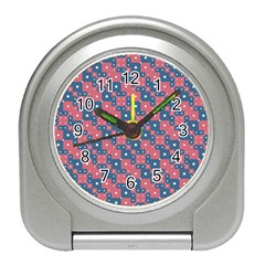 Squares And Circles Motif Geometric Pattern Travel Alarm Clocks by dflcprints