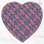 Squares And Circles Motif Geometric Pattern Jigsaw Puzzle (Heart) Front