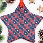 Squares And Circles Motif Geometric Pattern Star Ornament (Two Sides) Front