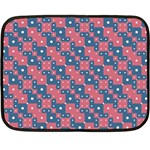 Squares And Circles Motif Geometric Pattern Fleece Blanket (Mini) 35 x27  Blanket