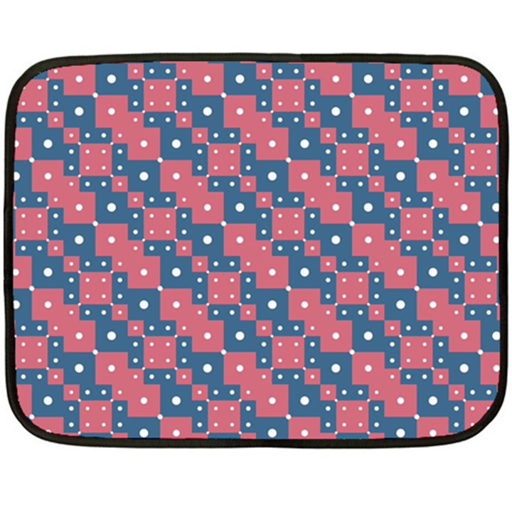 Squares And Circles Motif Geometric Pattern Fleece Blanket (Mini)