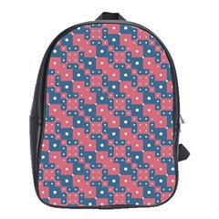 Squares And Circles Motif Geometric Pattern School Bag (large) by dflcprints