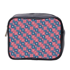 Squares And Circles Motif Geometric Pattern Mini Toiletries Bag 2-side by dflcprints