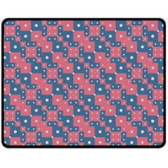 Squares And Circles Motif Geometric Pattern Fleece Blanket (medium)  by dflcprints