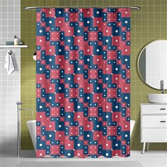 Squares And Circles Motif Geometric Pattern Shower Curtain 48  X 72  (small)  by dflcprints