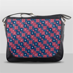 Squares And Circles Motif Geometric Pattern Messenger Bags by dflcprints