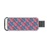 Squares And Circles Motif Geometric Pattern Portable USB Flash (Two Sides) Front