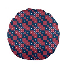 Squares And Circles Motif Geometric Pattern Standard 15  Premium Round Cushions by dflcprints