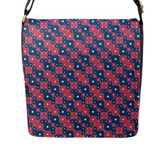 Squares And Circles Motif Geometric Pattern Flap Messenger Bag (l)  by dflcprints