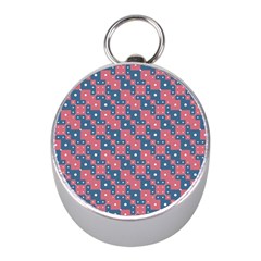 Squares And Circles Motif Geometric Pattern Mini Silver Compasses by dflcprints