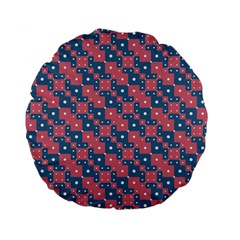 Squares And Circles Motif Geometric Pattern Standard 15  Premium Flano Round Cushions by dflcprints