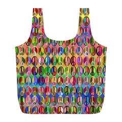 Peace Sign Full Print Recycle Bags (l)  by ArtworkByPatrick