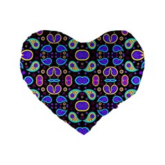 Colorful-5 Standard 16  Premium Flano Heart Shape Cushions by ArtworkByPatrick