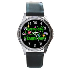 Earth Day Round Metal Watch