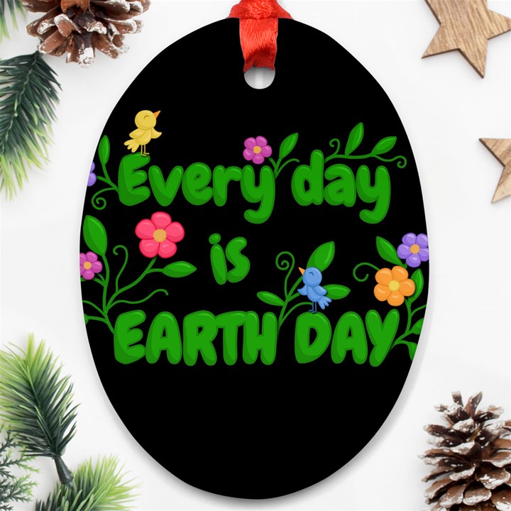 Earth Day Ornament (Oval)