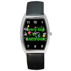 Earth Day Barrel Style Metal Watch