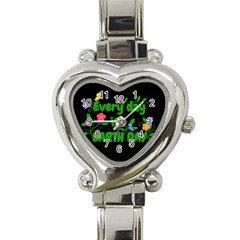 Earth Day Heart Italian Charm Watch