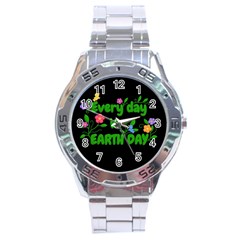 Earth Day Stainless Steel Analogue Watch