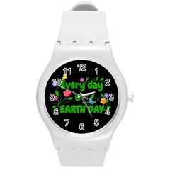 Earth Day Round Plastic Sport Watch (M)