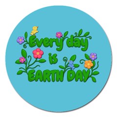 Earth Day Magnet 5  (round) by Valentinaart