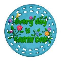 Earth Day Ornament (round Filigree) by Valentinaart