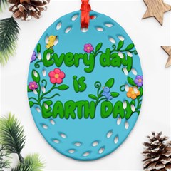 Earth Day Ornament (oval Filigree) by Valentinaart