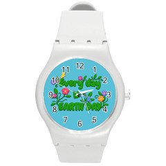 Earth Day Round Plastic Sport Watch (m) by Valentinaart