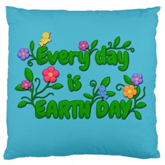 Earth Day Large Cushion Case (one Side) by Valentinaart