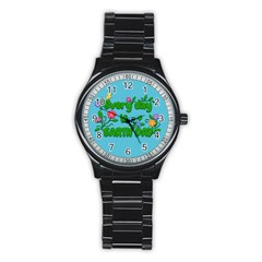 Earth Day Stainless Steel Round Watch