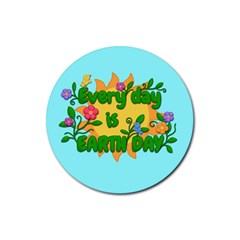 Earth Day Rubber Coaster (round)  by Valentinaart